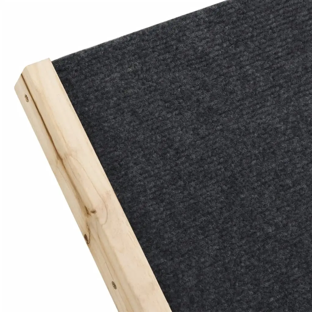 Dog Ramp Grey 100x40cm Foldable Adjustable Height Anti-slip Polyester Surface