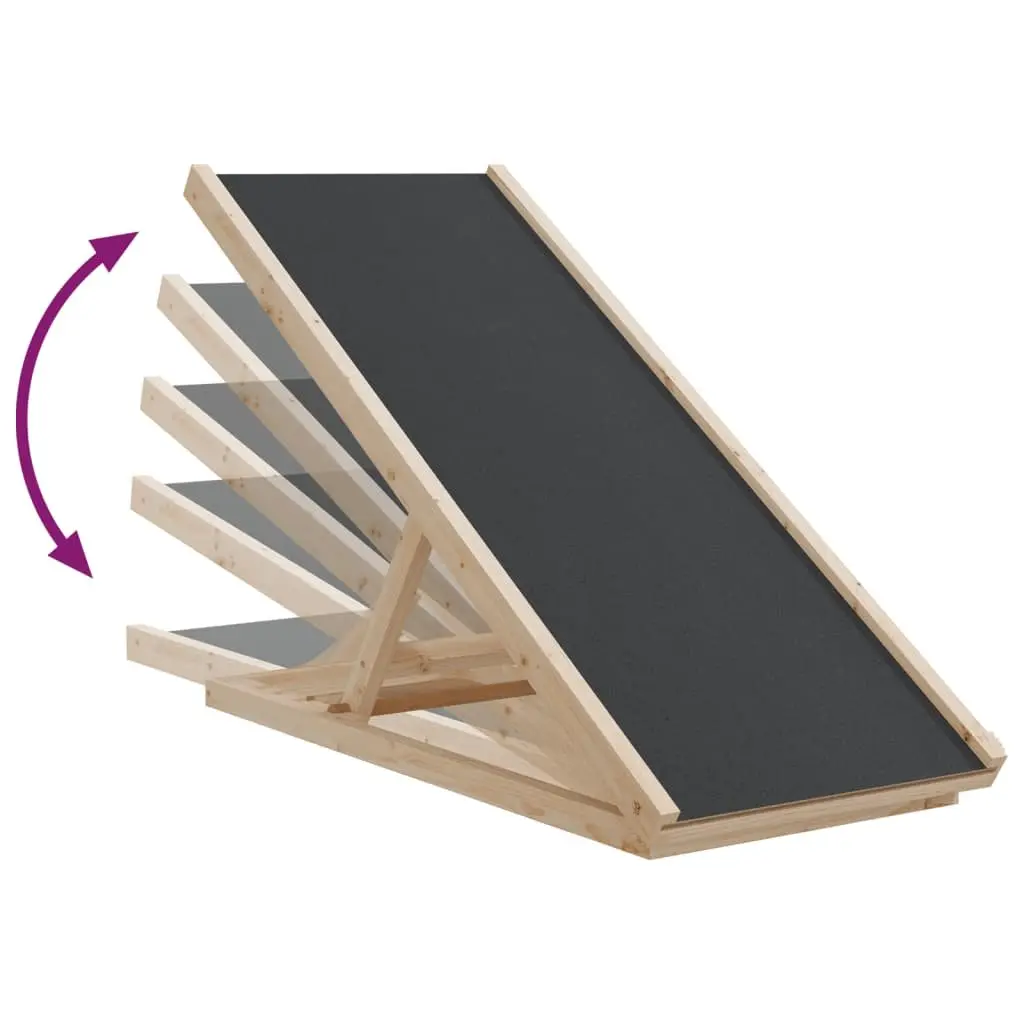 Dog Ramp Grey 100x40cm Foldable Adjustable Height Anti-slip Polyester Surface