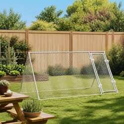 Chicken Cage Outdoor Enclosure Silver Galvanised Steel 200x105x91 cm Small