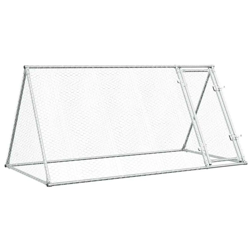 Chicken Cage Silver Galvanised Steel 200x105x91 cm Outdoor Enclosure