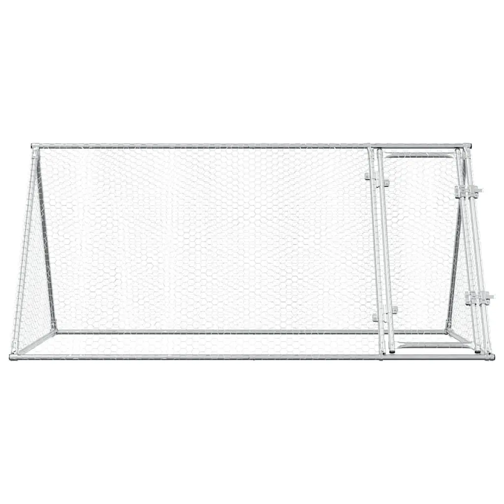 Chicken Cage Silver Galvanised Steel 200x105x91 cm Outdoor Enclosure