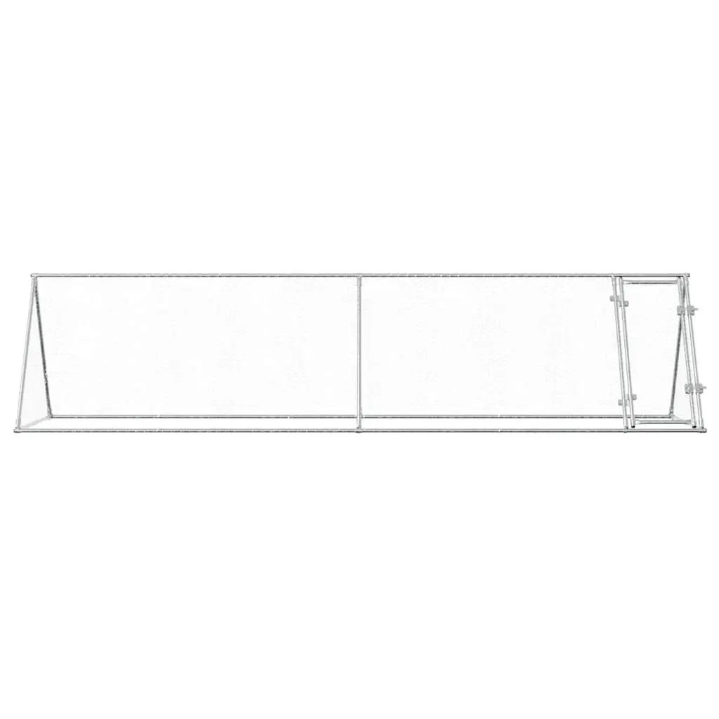 Chicken Cage Silver 400x105x91 cm Galvanised Steel Walk In Coop Hen House Run Enclosure