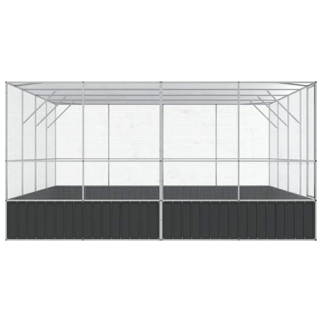 Large Bird Cage Galvanised Steel 418x414x212cm Sturdy Aviary with Lockable Door