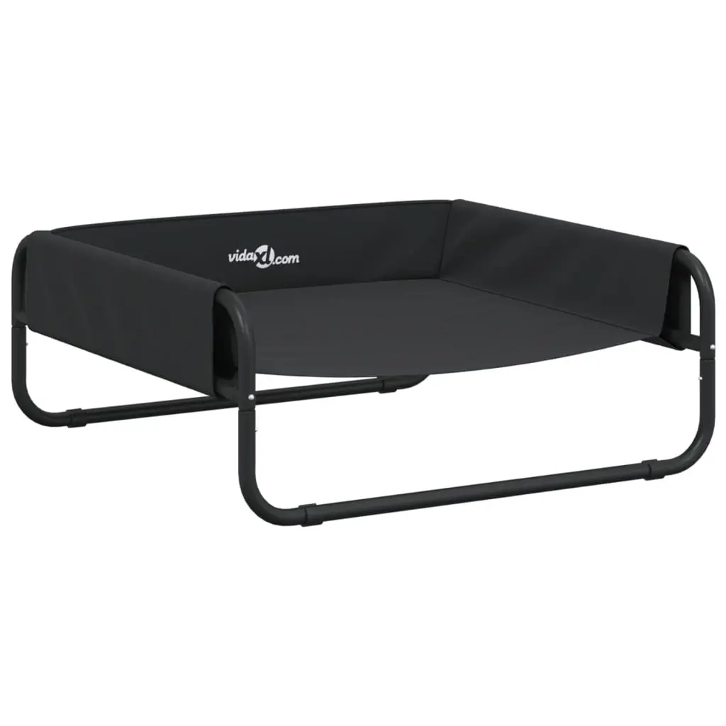 Elevated Dog Bed Anthracite Oxford Fabric Steel Frame Indoor Outdoor