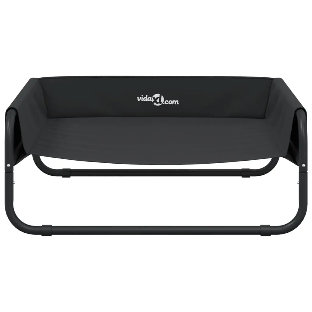 Elevated Dog Bed Anthracite Oxford Fabric Steel Frame Indoor Outdoor