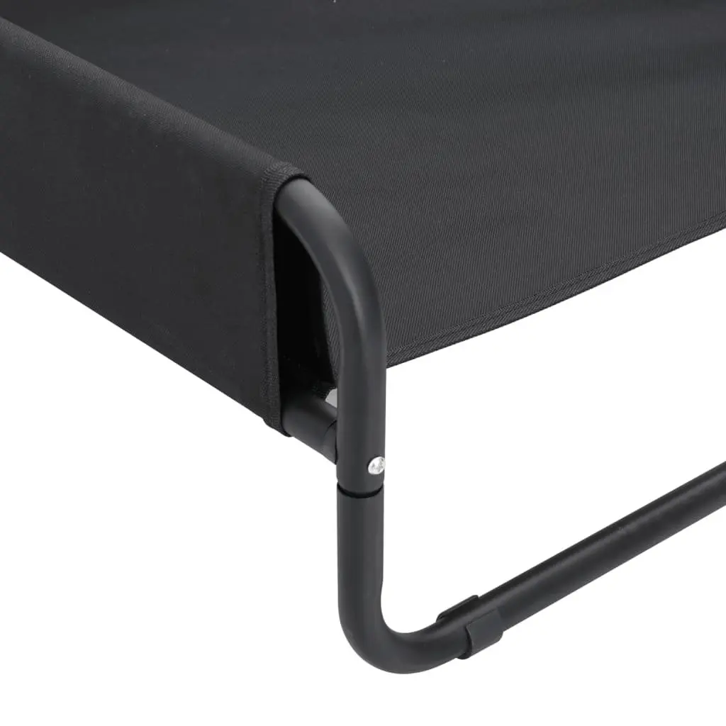 Elevated Dog Bed Anthracite Oxford Fabric Steel Frame Indoor Outdoor