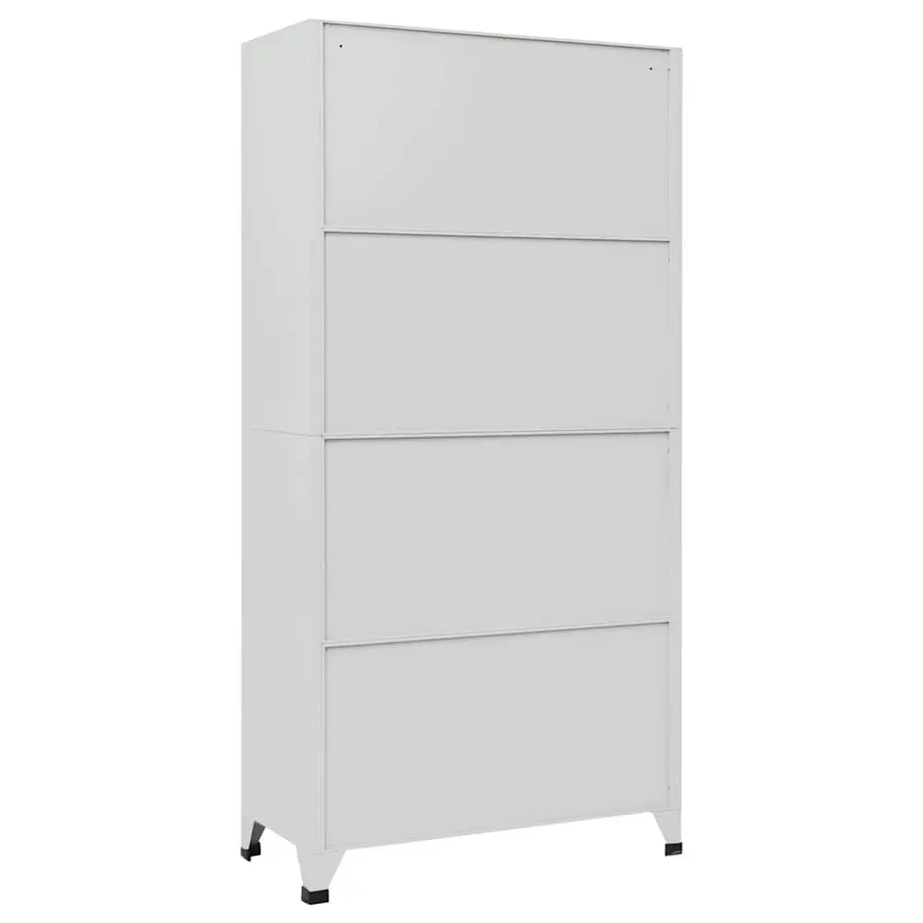 Locker Cabinet Grey Steel 6 Compartments Hanger Bar