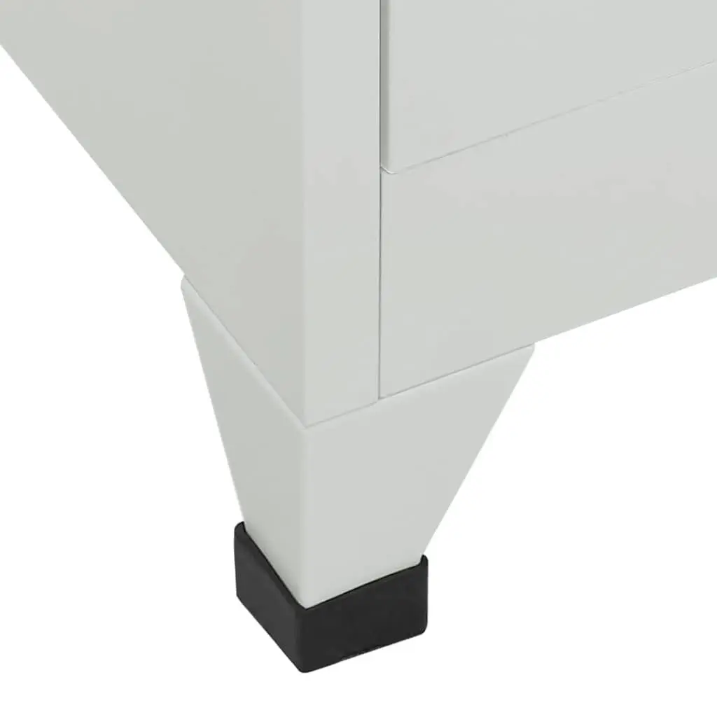 Locker Cabinet Grey Steel 6 Compartments Hanger Bar