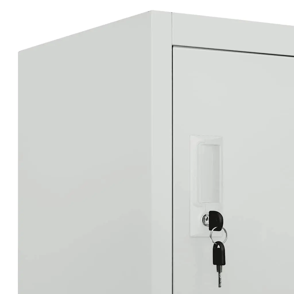 Locker Cabinet Grey Steel 6 Compartments Hanger Bar