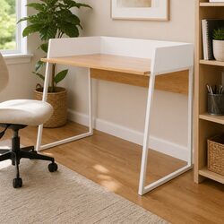White Oak Study Desk for Small Spaces