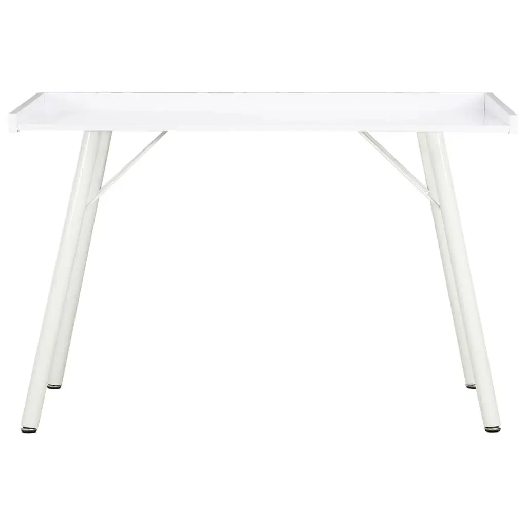 Home Office Desk White 90x50x79 cm Compact Workstation Elevated Back and Side Board