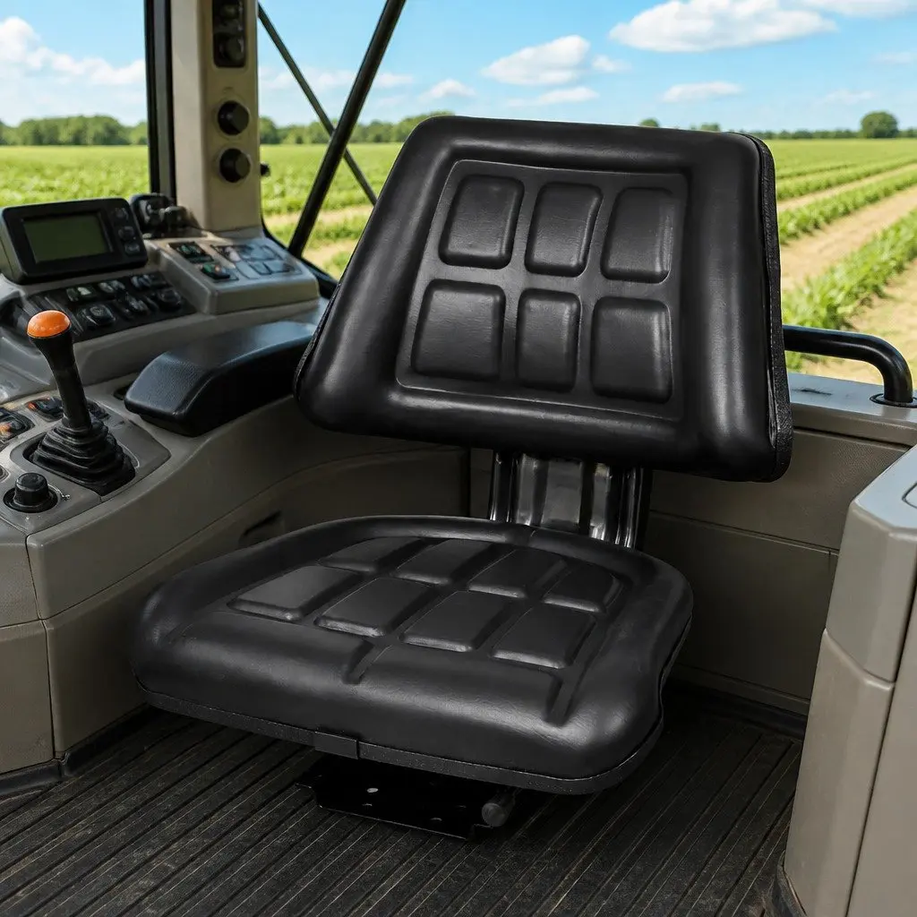 Tractor Seat Black Padded Foam Backrest Comfort Outdoor Garden Equipment