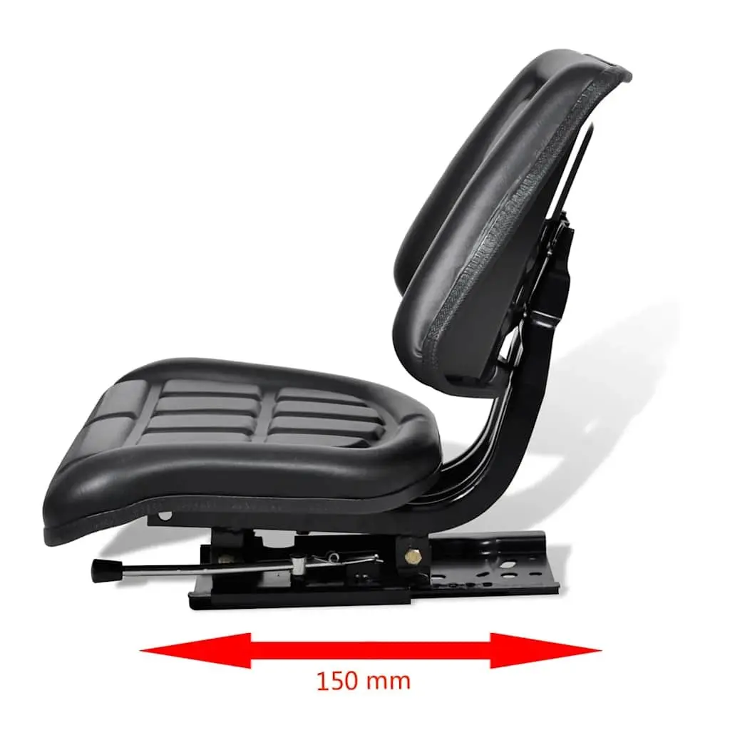 Tractor Seat Black Padded Foam Backrest Comfort Outdoor Garden Equipment