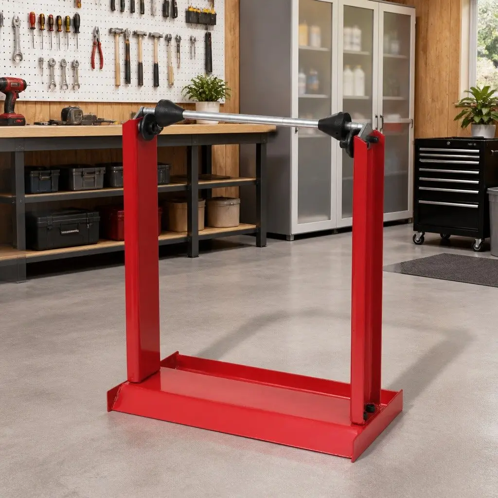 Motorcycle Wheel Balancer Stand Red Steel Gravity-Based System