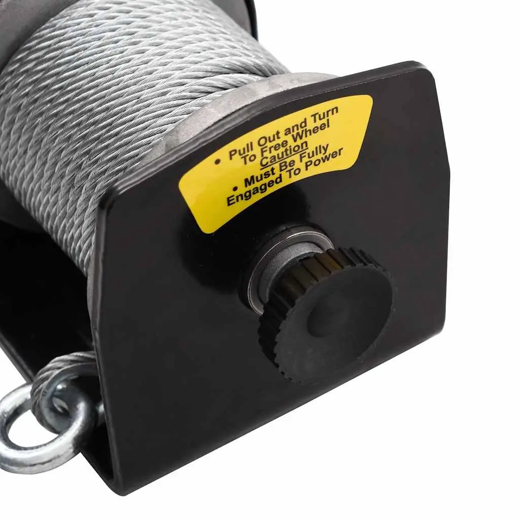 Electric Winch 12V 907kg Wire Rope Remote Control Free Spool Clutch