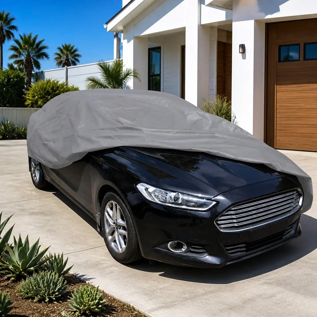 Car Cover Grey M Nonwoven Fabric Automotive Storage Protection