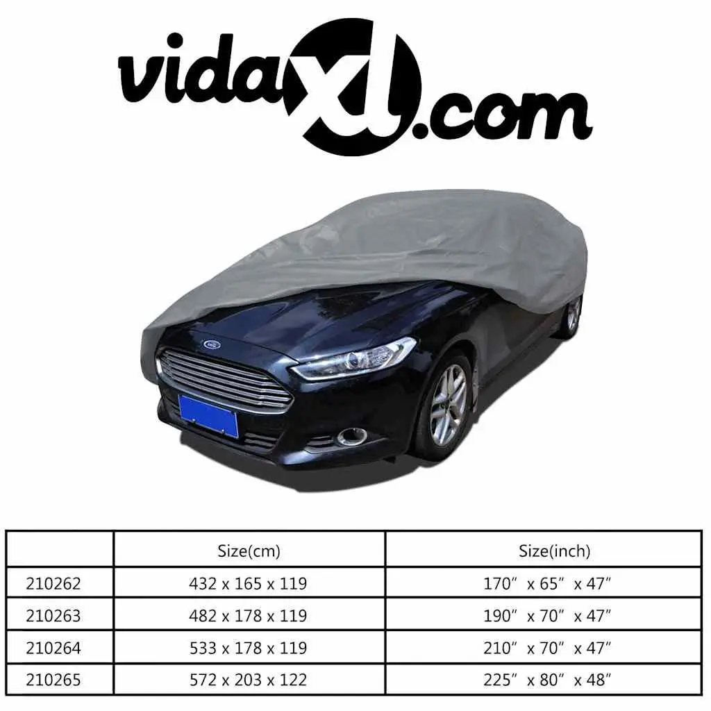 Car Cover Grey M Nonwoven Fabric Automotive Storage Protection