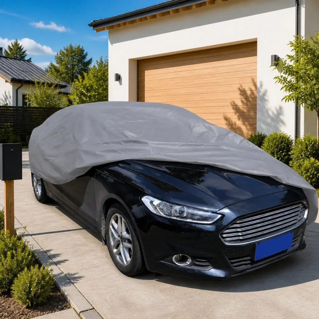 Car Cover Grey XL Nonwoven Fabric Protective Dust Shield