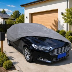 Car Storage Cover Grey Nonwoven Fabric Sedan Protective Dust Shield XL Size