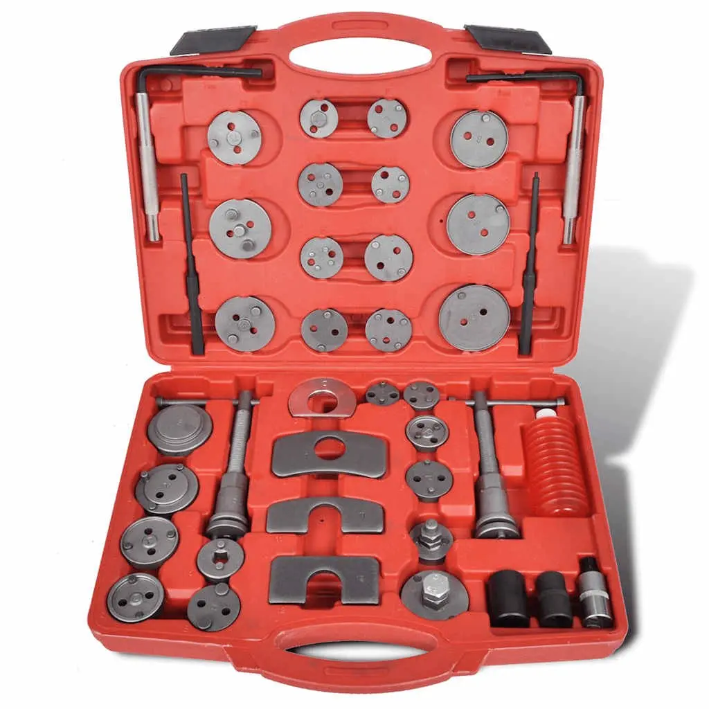 Brake Caliper Piston Wind Back Tool Kit Silver 40 Piece Hardened Carbon Steel