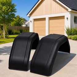 Mudguard for Trailer Wheels 220 x 760 mm Black Fender Set Protection