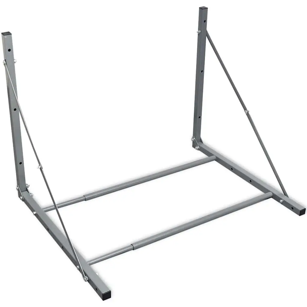 Foldable Tyre Rack Red Adjustable 81-122cm Wall Mounted Steel Storage