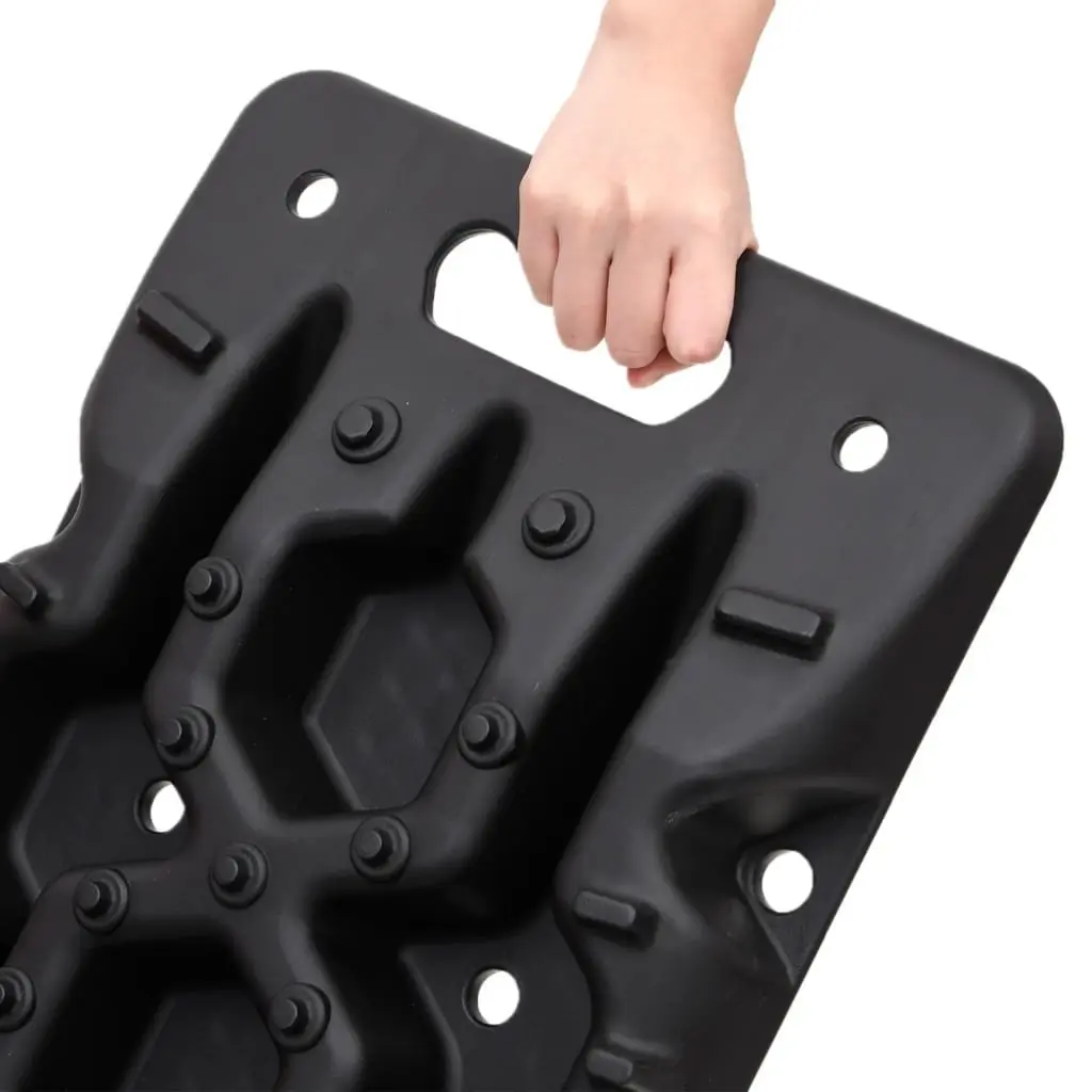 Traction Boards Black 2 Piece Recovery Tracks Off-Road Vehicle Wheel Grip Mat