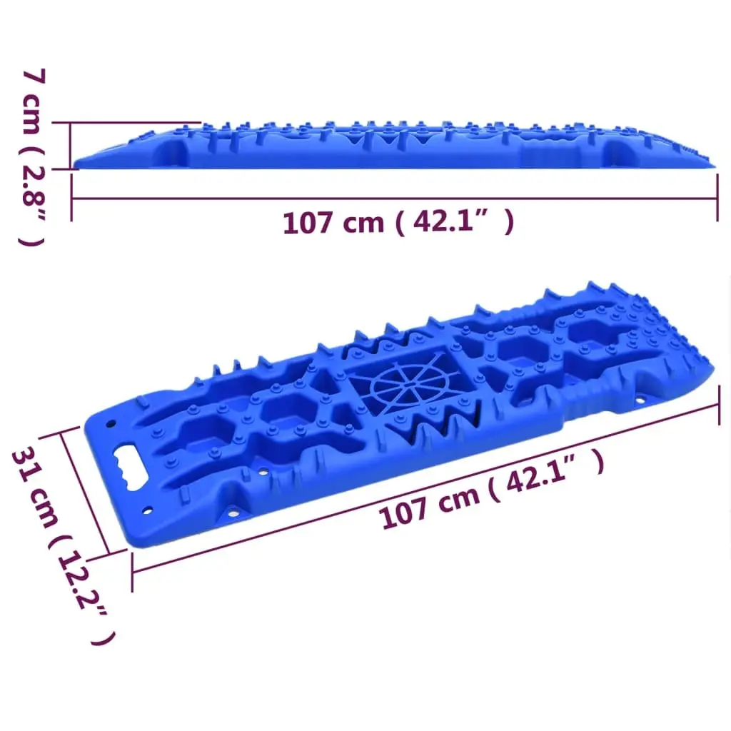 Traction Boards Blue 2 Piece Durable Reinforced Nylon Recovery Tracks Off-Road Vehicle Wheel Grip