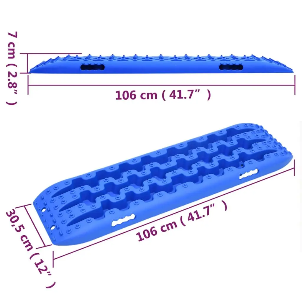 Traction Boards Blue 106x30.5x7 cm Vehicle Recovery Off-Road Emergency Kit 2 Piece