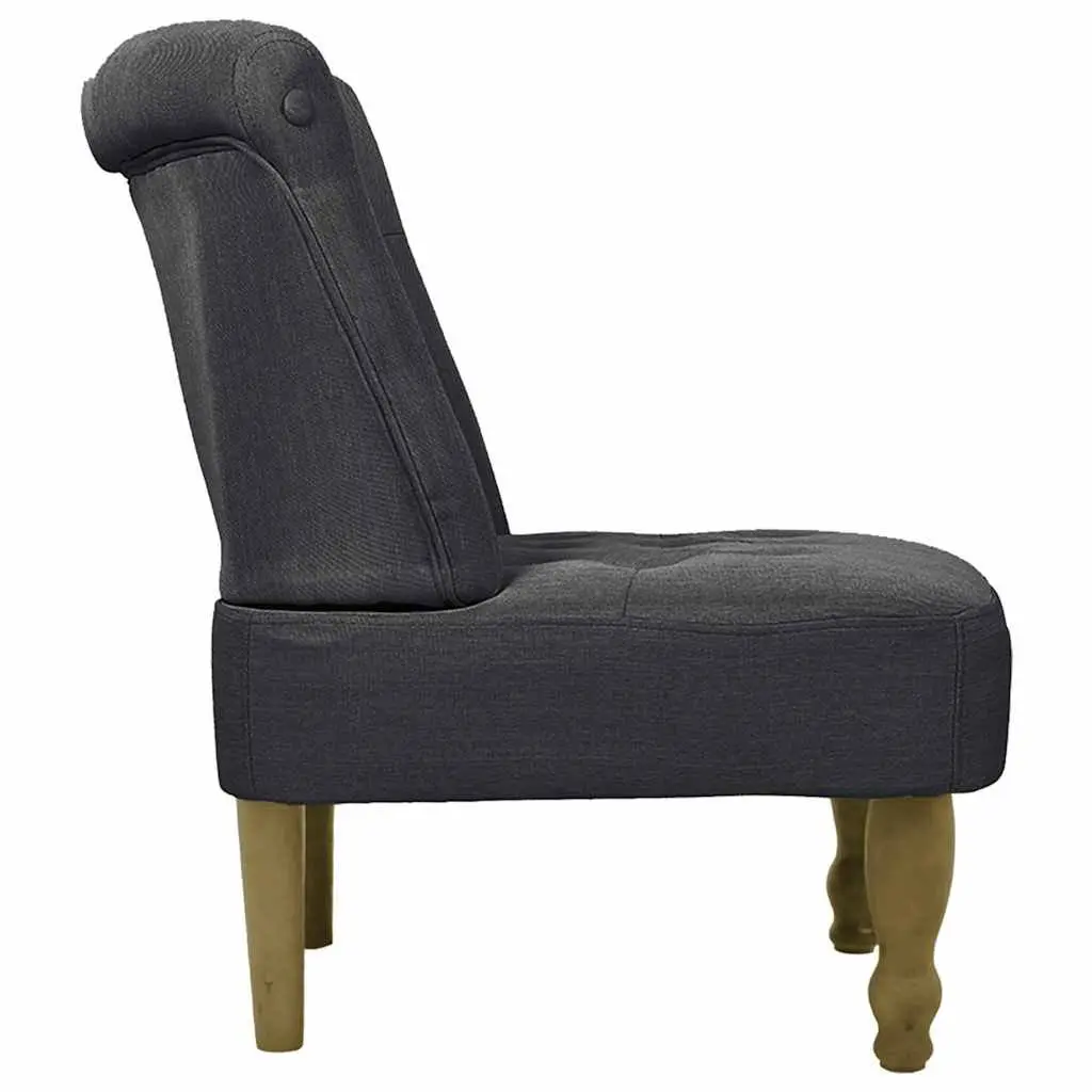 French Armchair Wooden Frame Grey Upholstery Foam-Stuffed Living Room Furniture