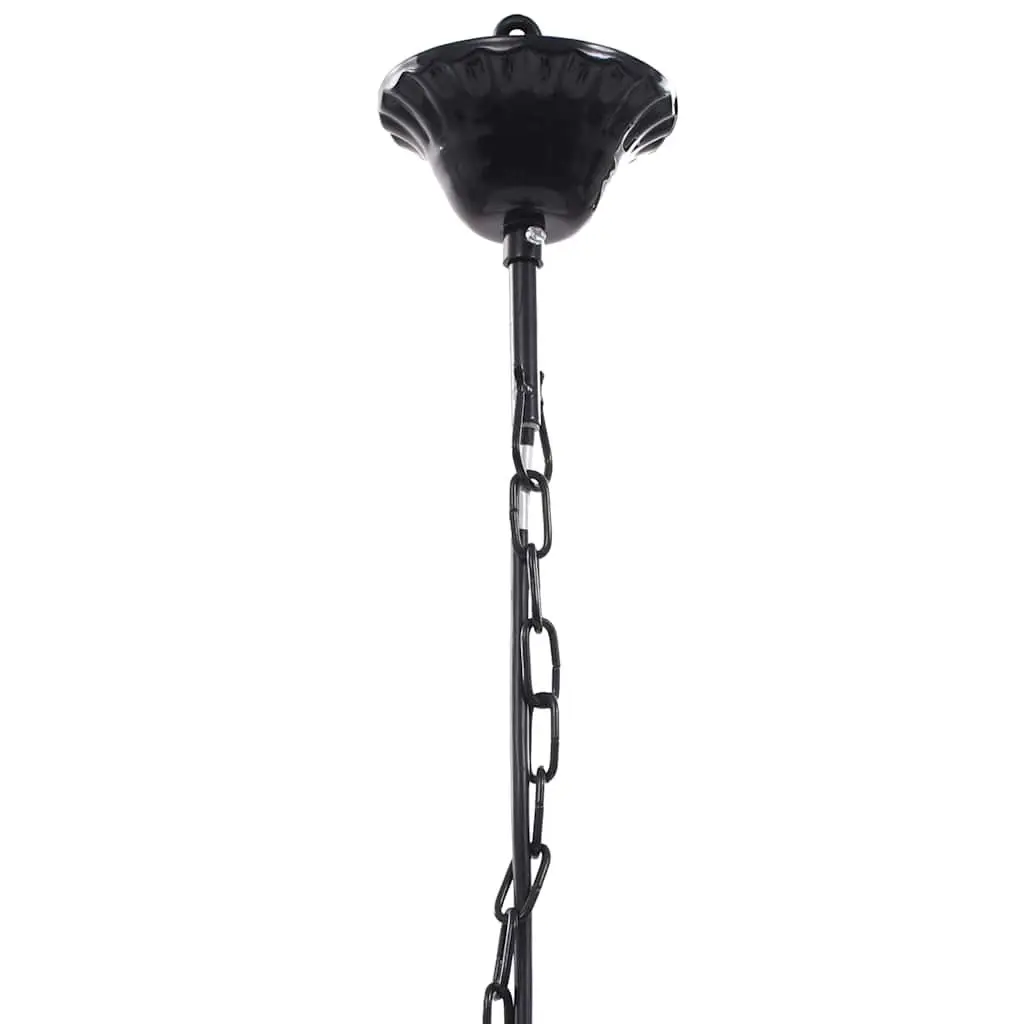 Chandelier Black 5 Bulb Ceiling Light Fixture Crystal Centre Stem Curved Acrylic Arms