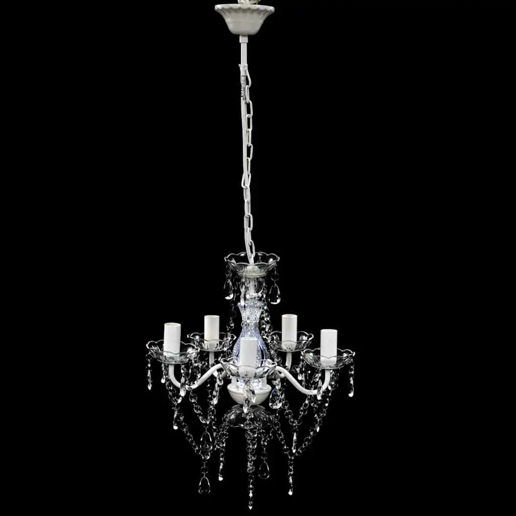Ceiling Chandelier 5 Bulbs Transparent Crystal Glass Living Room Bedroom Dining