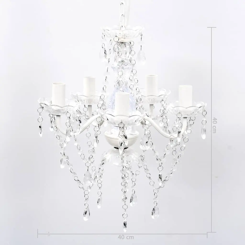 Ceiling Chandelier 5 Bulbs Transparent Crystal Glass Living Room Bedroom Dining
