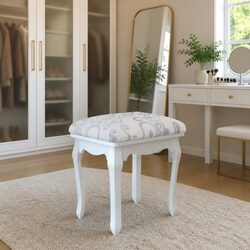Compact Vintage Dressing Stool with Padded Seat
