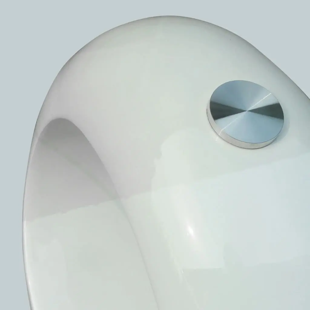 Oval Coffee Table Glass Top High Gloss White Modern Living Room Accent Furniture