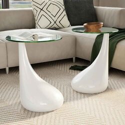 Compact Coffee Table Set: 2 Stylish Glass-Topped Tables