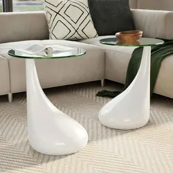 Compact Coffee Table Set: 2 Stylish Glass-Topped Tables