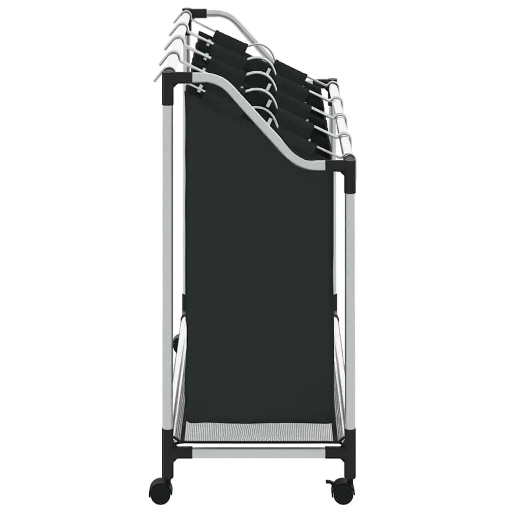 Laundry Sorter Black Grey 4 Bags Rolling Cart Trolley Hamper