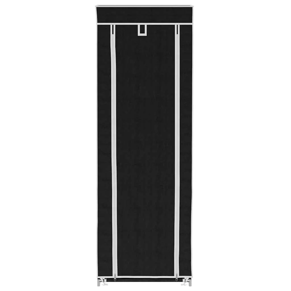Shoe Cabinet Black 8 Tier Fabric Storage Organiser with Dust Cover