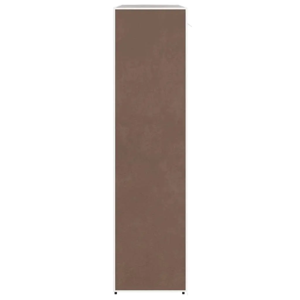 Portable Wardrobe Cabinet Brown Fabric Multiple Compartments Hanging Rods