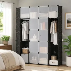 Compact Modular Cabinet with 14 Compartments for Storage