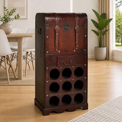 Wooden Wine Rack That Holds 9 Bottles Efficiently