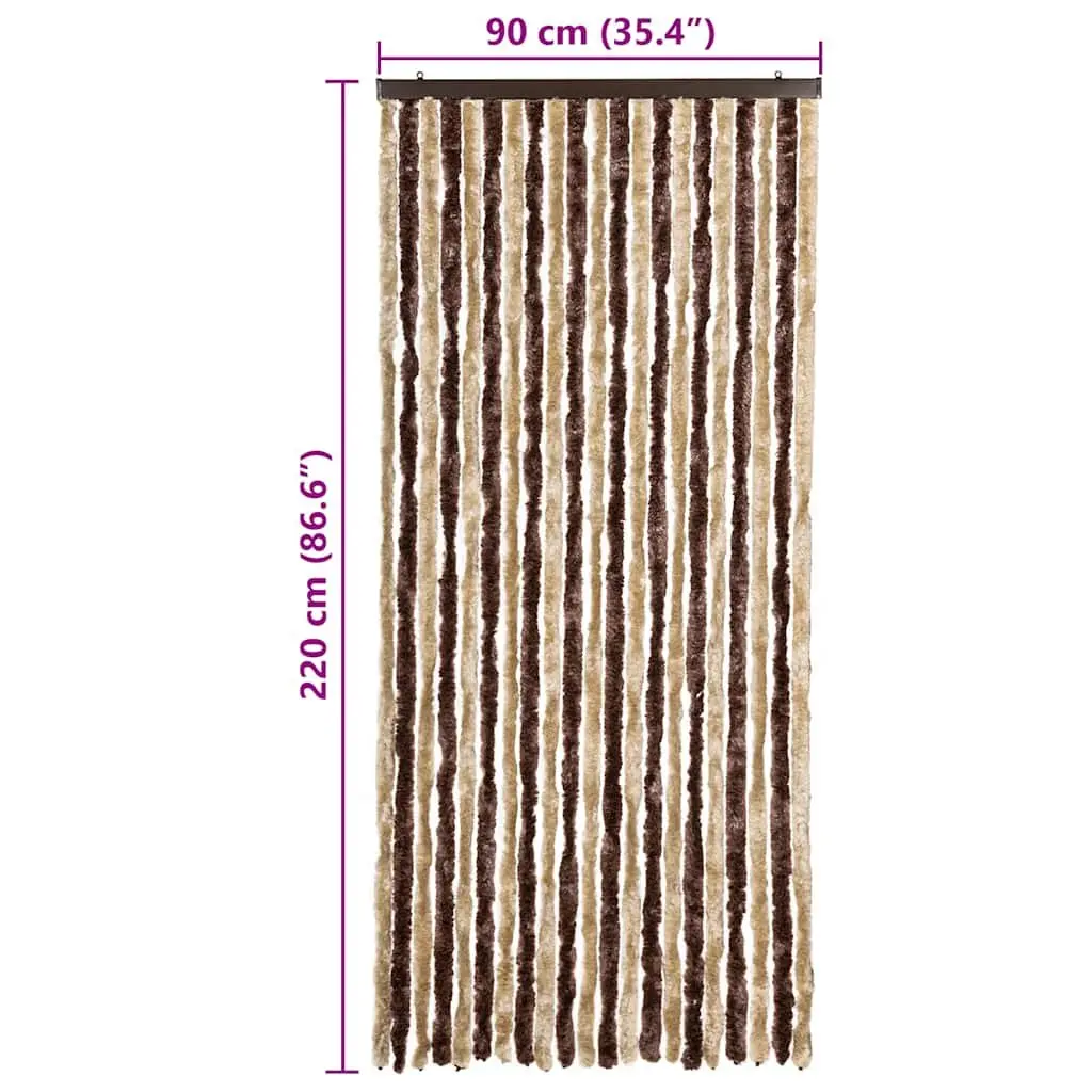 Insect Curtain Beige Light Brown 90x220 cm Flexible Chenille Door Screen