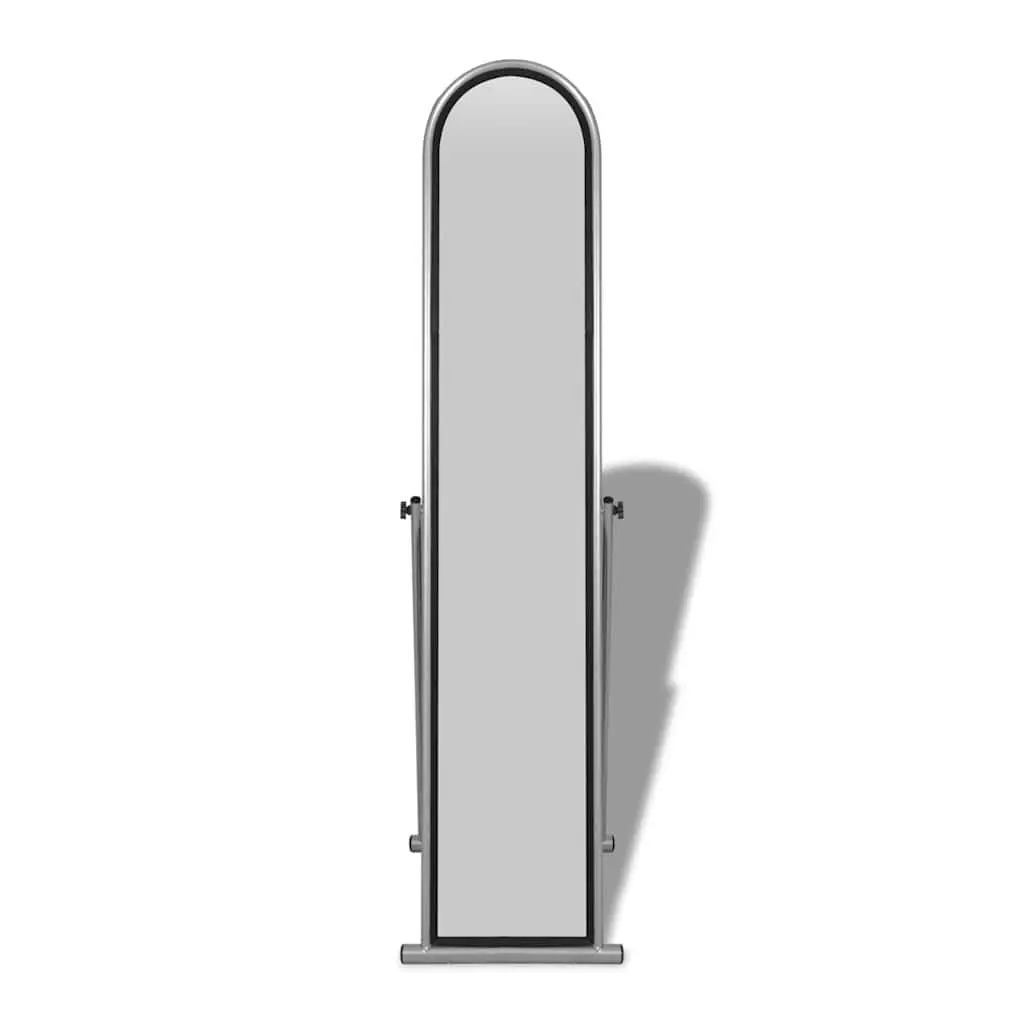 Full Length Grey Rectangular Standing Mirror Freestanding with Tilting Mechanism