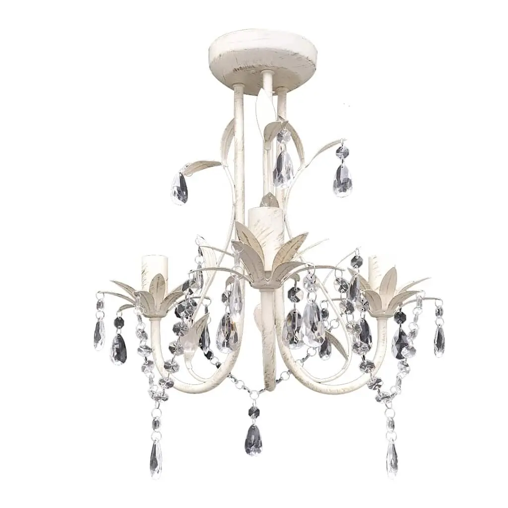 Crystal Pendant Ceiling Lamp Chandelier White Indoor Suitable for Foyers Dining Rooms Living Rooms