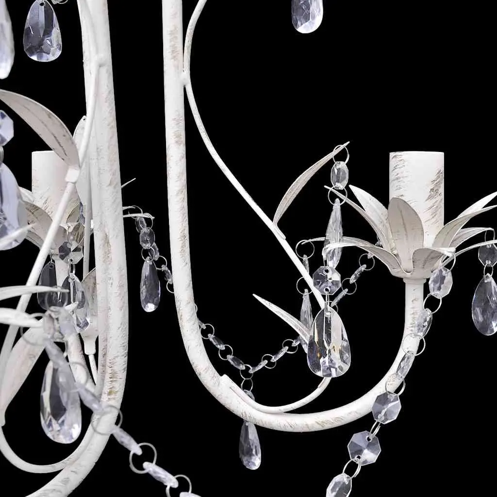 Crystal Pendant Ceiling Lamp Chandelier White Indoor Suitable for Foyers Dining Rooms Living Rooms