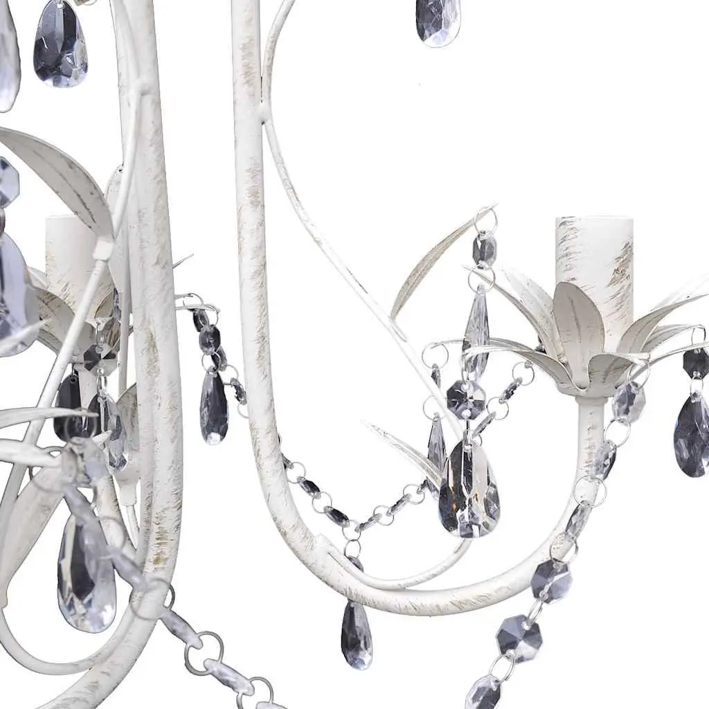 Crystal Pendant Ceiling Lamp Chandelier White Indoor Suitable for Foyers Dining Rooms Living Rooms