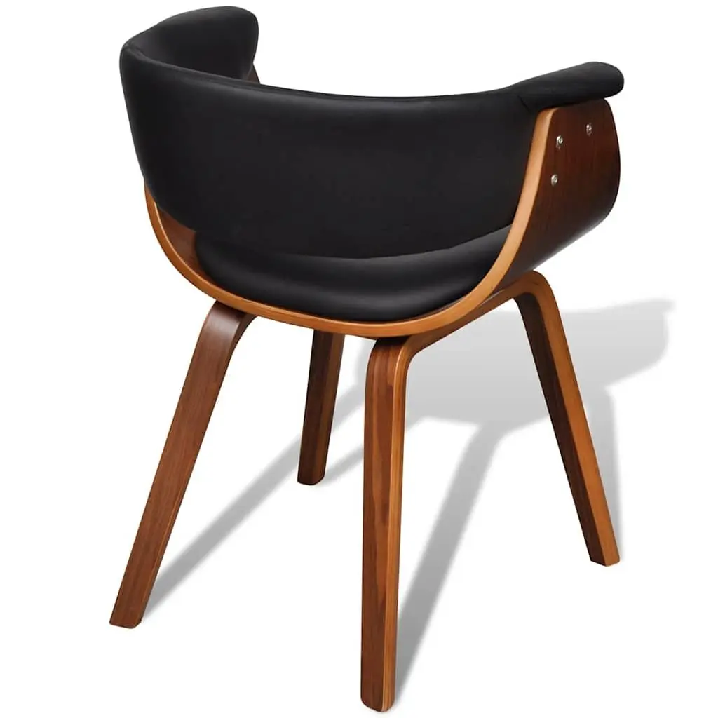 Dining Chair Bent Wood Frame Faux Leather Kitchen Seat Black Dining Room Chair