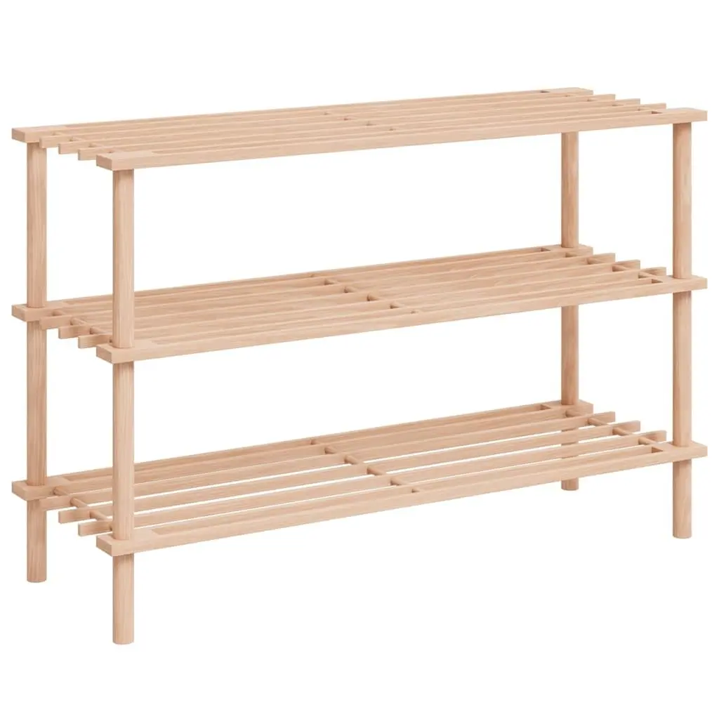 3-Tier Wooden Shoe Rack Organiser Storage Beige Set 2 pcs Home Hallway Entryway