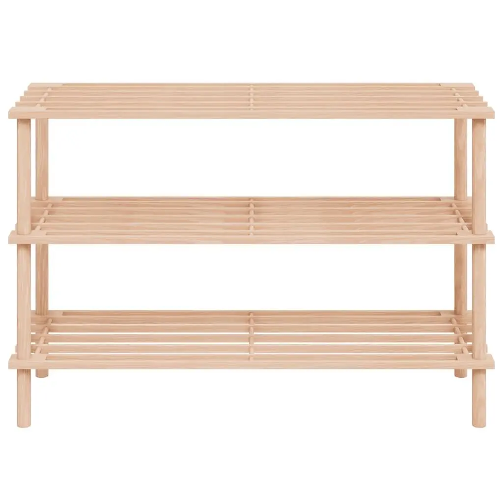 3-Tier Wooden Shoe Rack Organiser Storage Beige Set 2 pcs Home Hallway Entryway